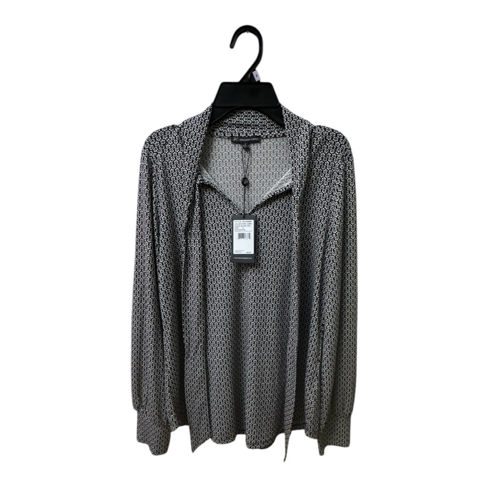 Adrianna Papell Black and White Yoke Detail Top